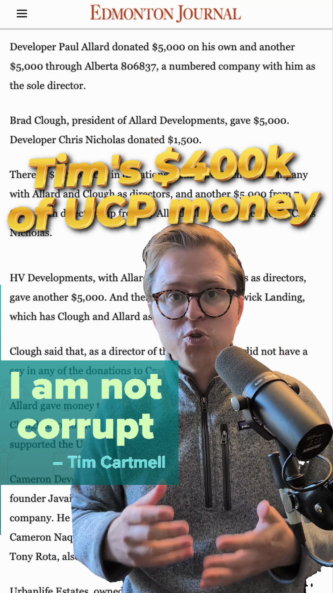 $400k of UCP-aligned donations have been collected by Tim Cartmell #yegvote