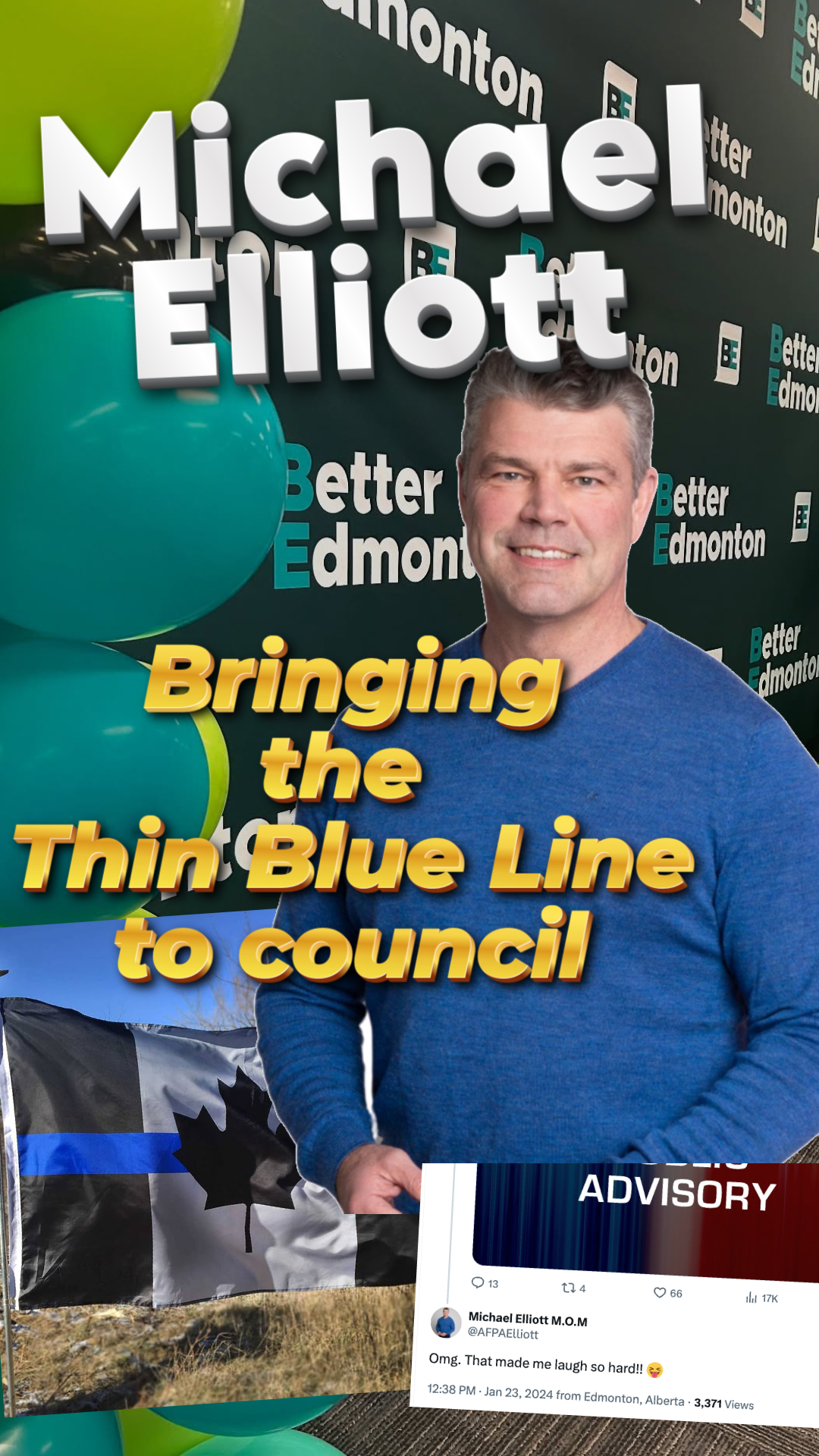 When a shooter opened fire in City Hall, Michael Elliott cracked jokes about it on Twitter
